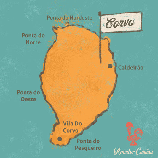 Visit to the Açores Corvo Rooster Camisa