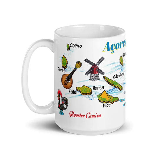 Açores Islands Mug Açores Islands Mug Rooster Camisa