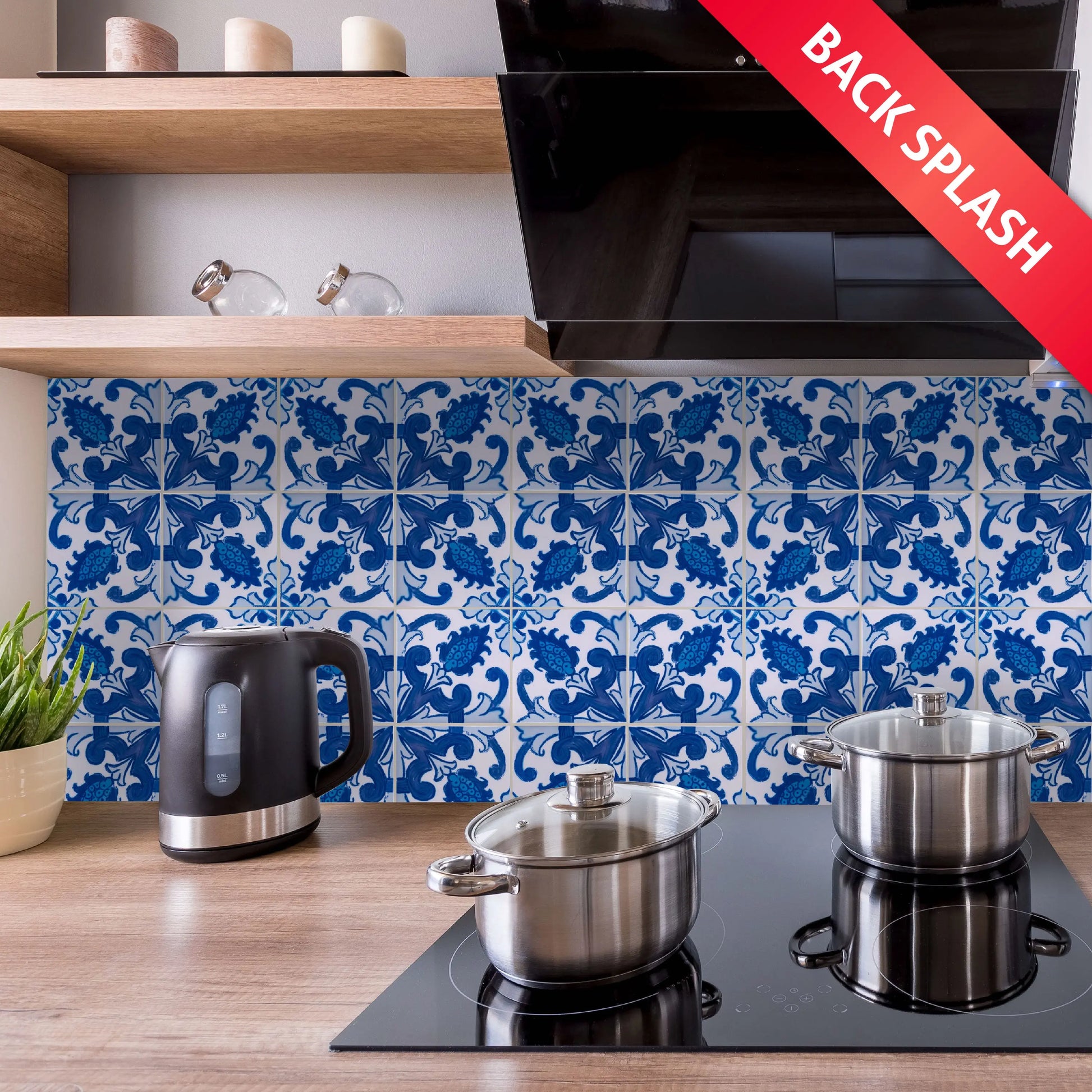 Portuguese Inspired Azulejos Invictus Ceramic Tile Back Splash-Rooster Camisa