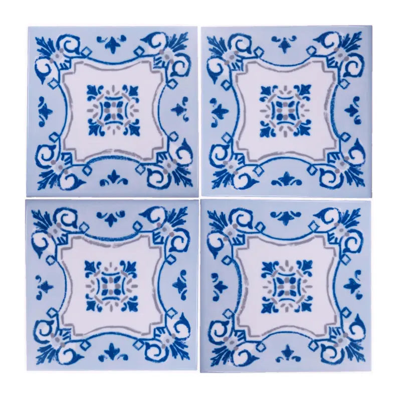 Portuguese Inspired Azulejos Nova Casa Blue Ceramic Tile-Rooster Camisa