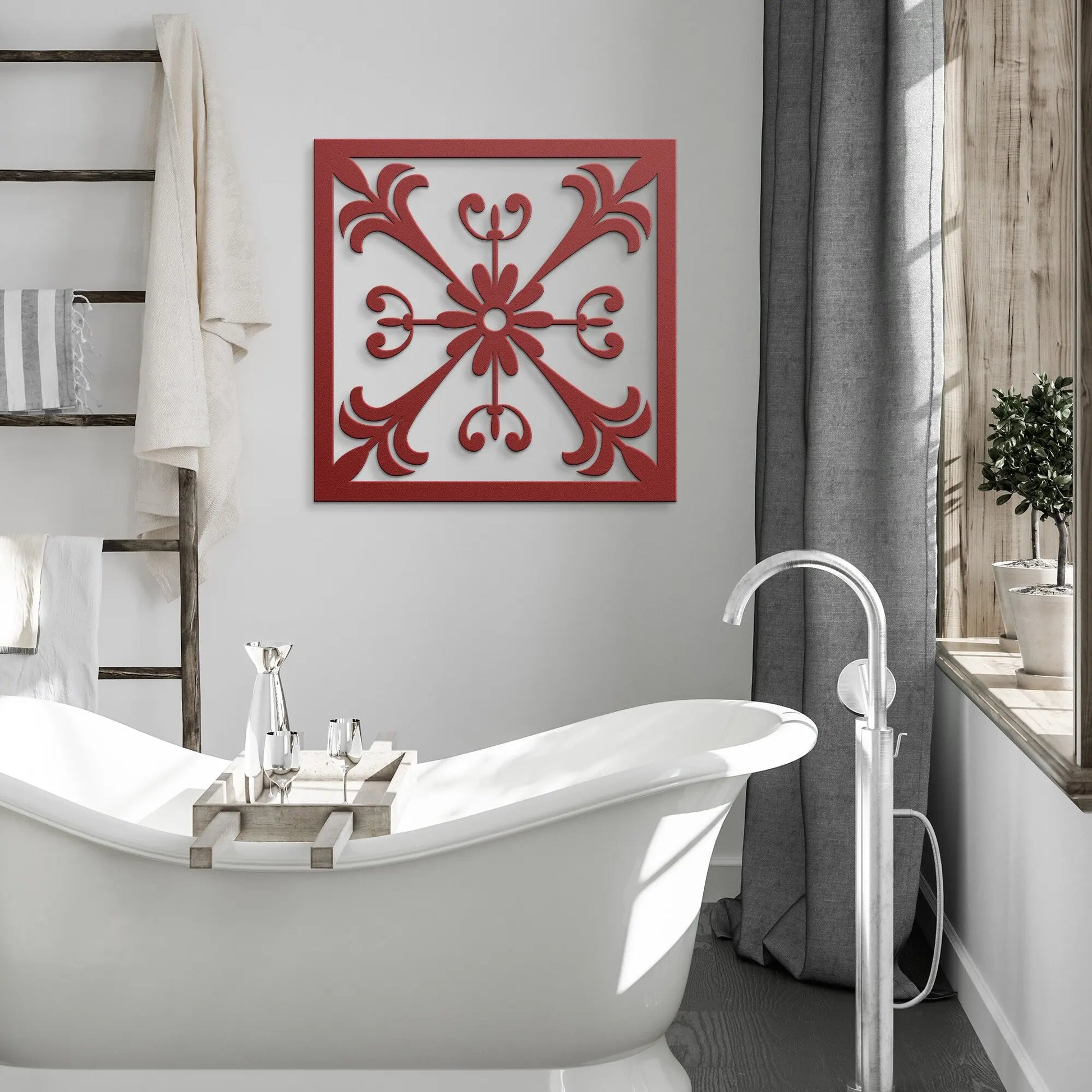 Steel Azulejos Tile Wall Art Bloom-Rooster Camisa