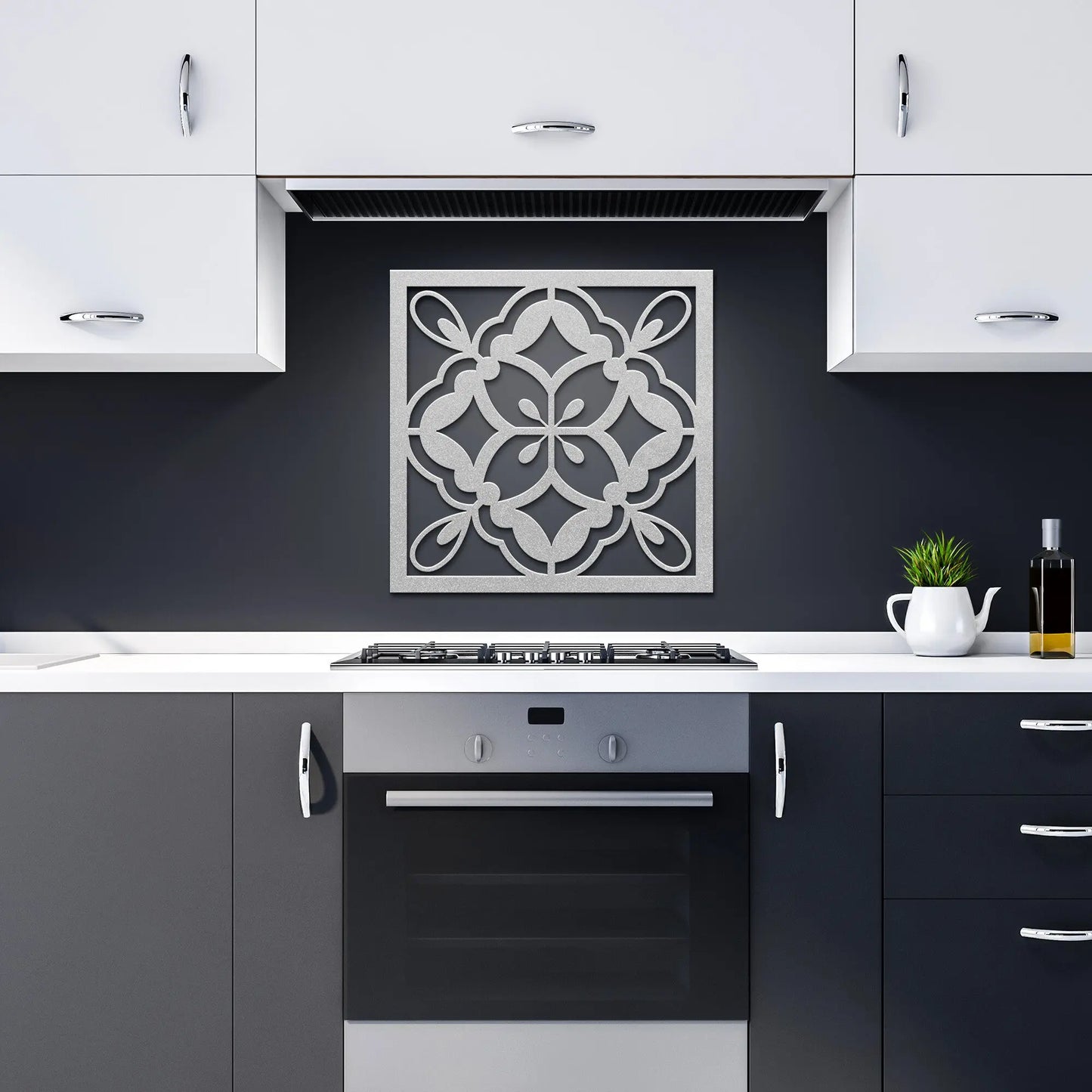 Steel Azulejos Tile Wall Art Diamond-Rooster Camisa