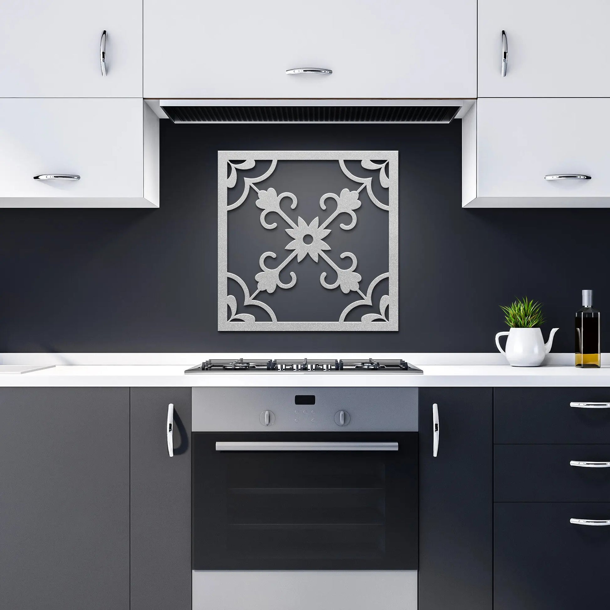Steel Azulejos Tile Wall Art  Flor-Rooster Camisa