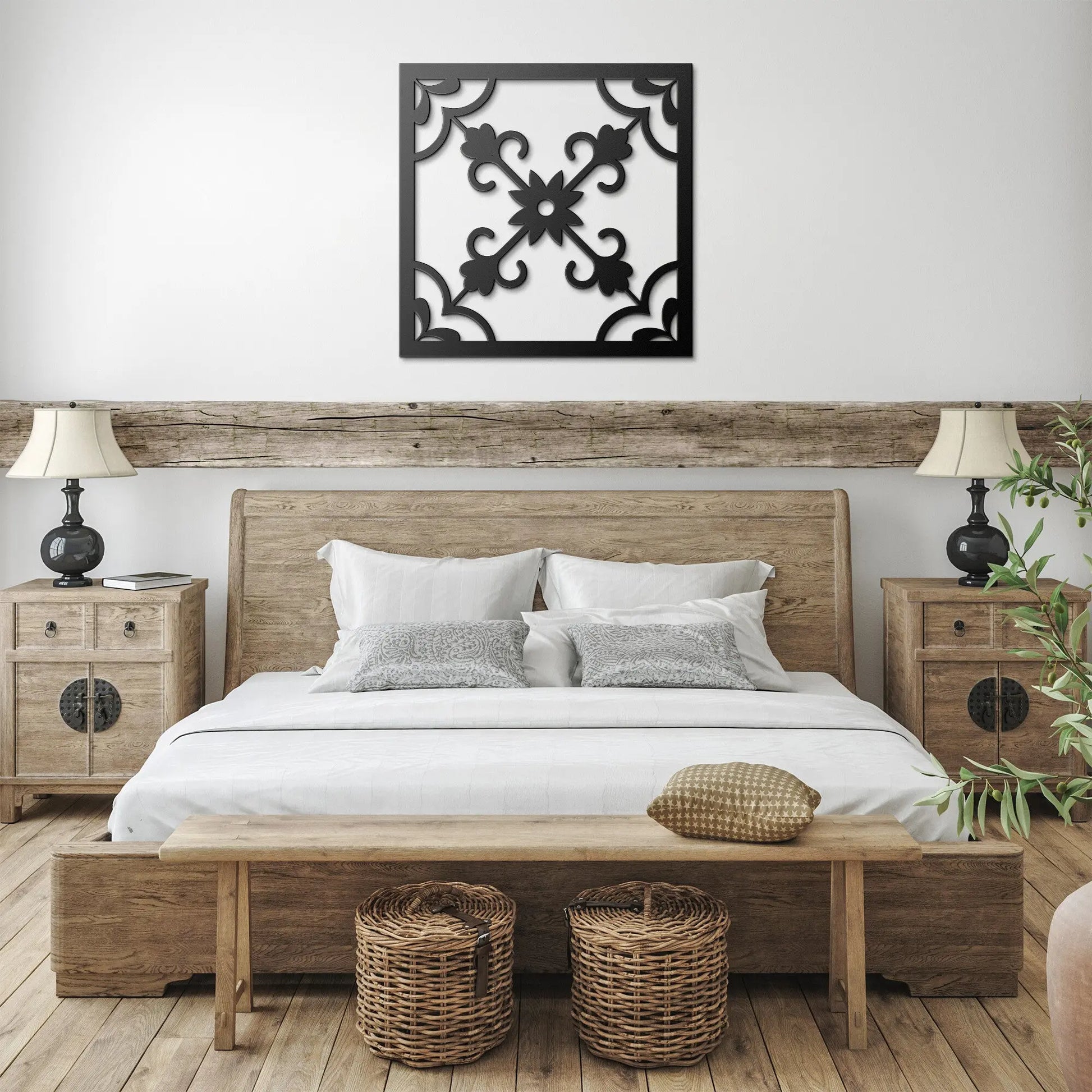 Steel Azulejos Tile Wall Art  Flor-Rooster Camisa
