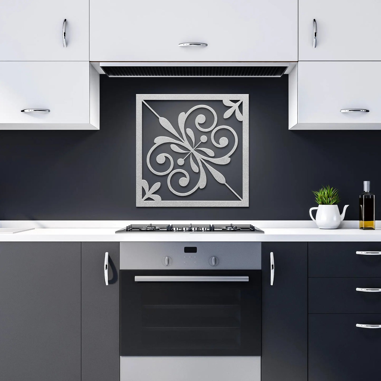 Steel Azulejos Tile Wall Art Scroll-Rooster Camisa