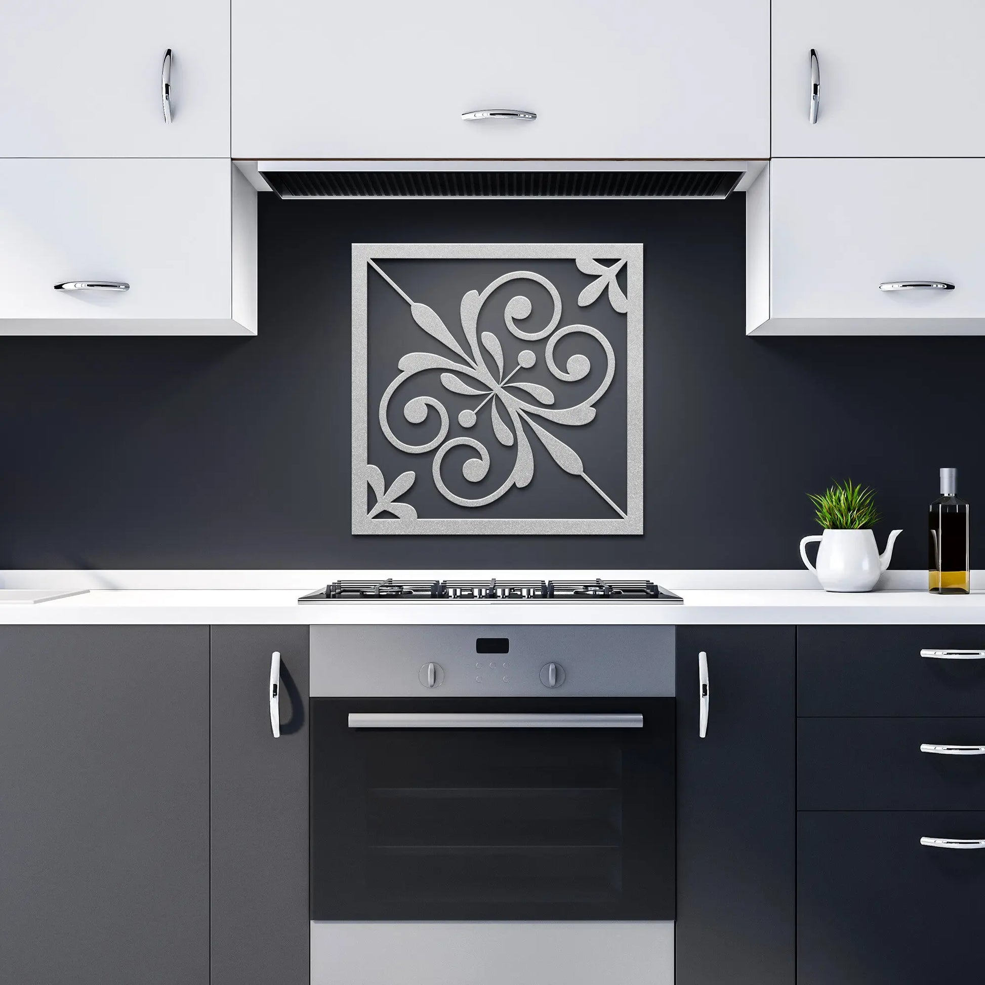 Steel Azulejos Tile Wall Art Scroll-Rooster Camisa