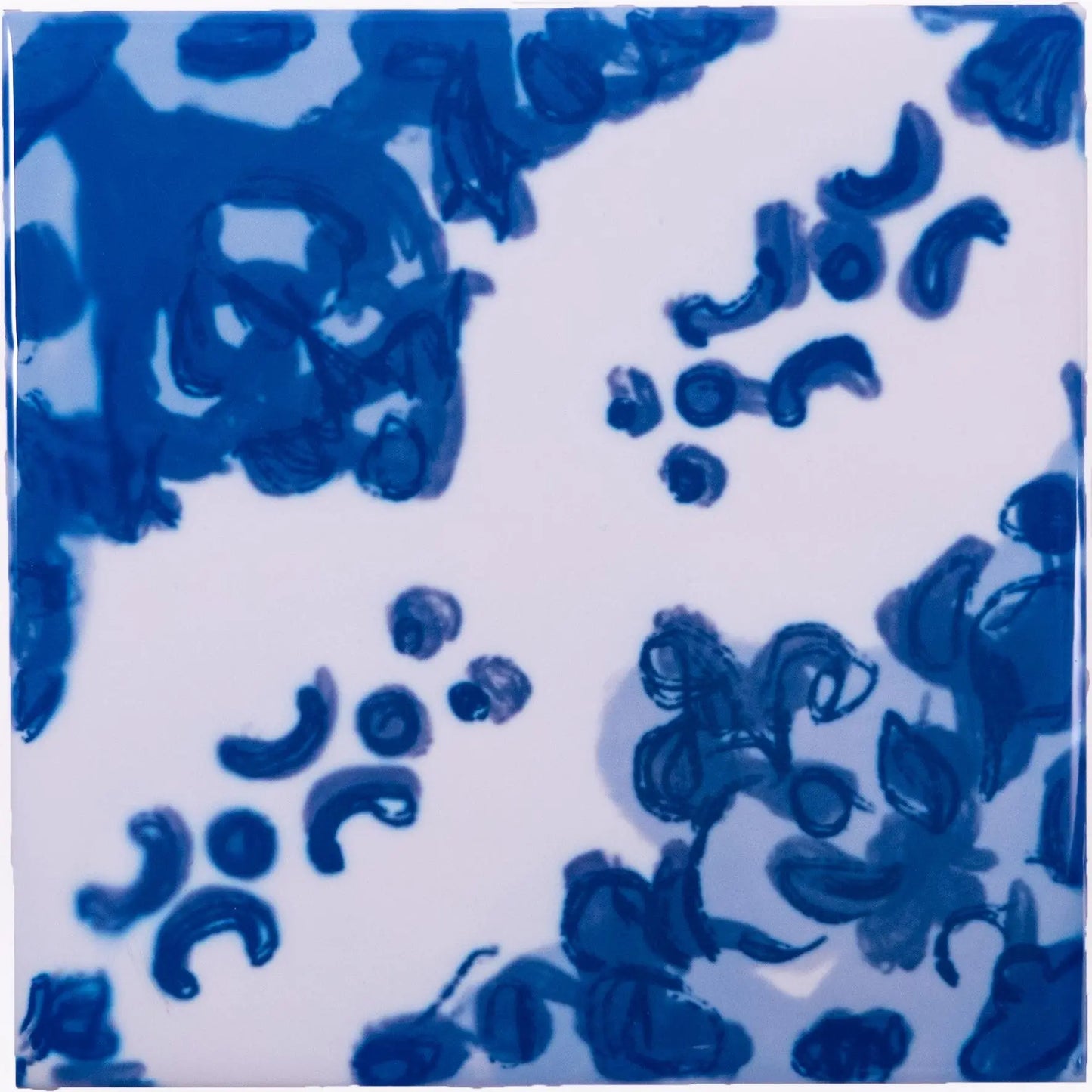 Portuguese Inspired Azulejos Tinta Blue Ceramic Tile-Rooster Camisa