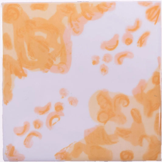 Portuguese Inspired Azulejos Tinta Yellow Ceramic Tile-Rooster Camisa