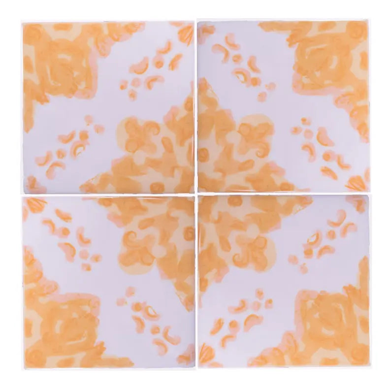 Portuguese Inspired Azulejos Tinta Yellow Ceramic Tile-Rooster Camisa
