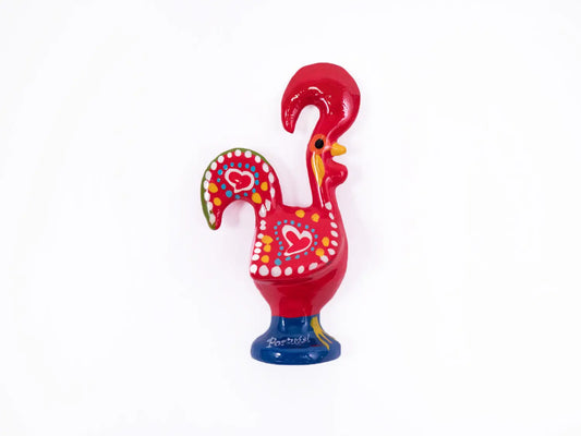 Portuguese Inspired Barcelos Rooster Magnet in Red-Rooster Camisa