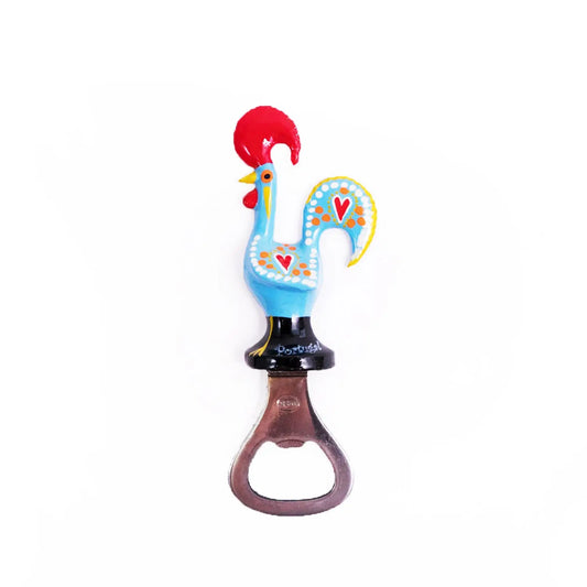 Galo de Barcelos  Bottle Opener Magnet 11cm Blue-Rooster Camisa