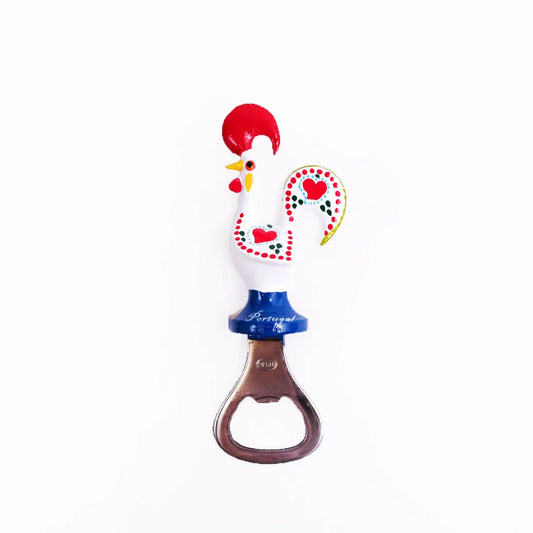 Galo de Barcelos  Bottle Opener Magnet 11cm White-Rooster Camisa