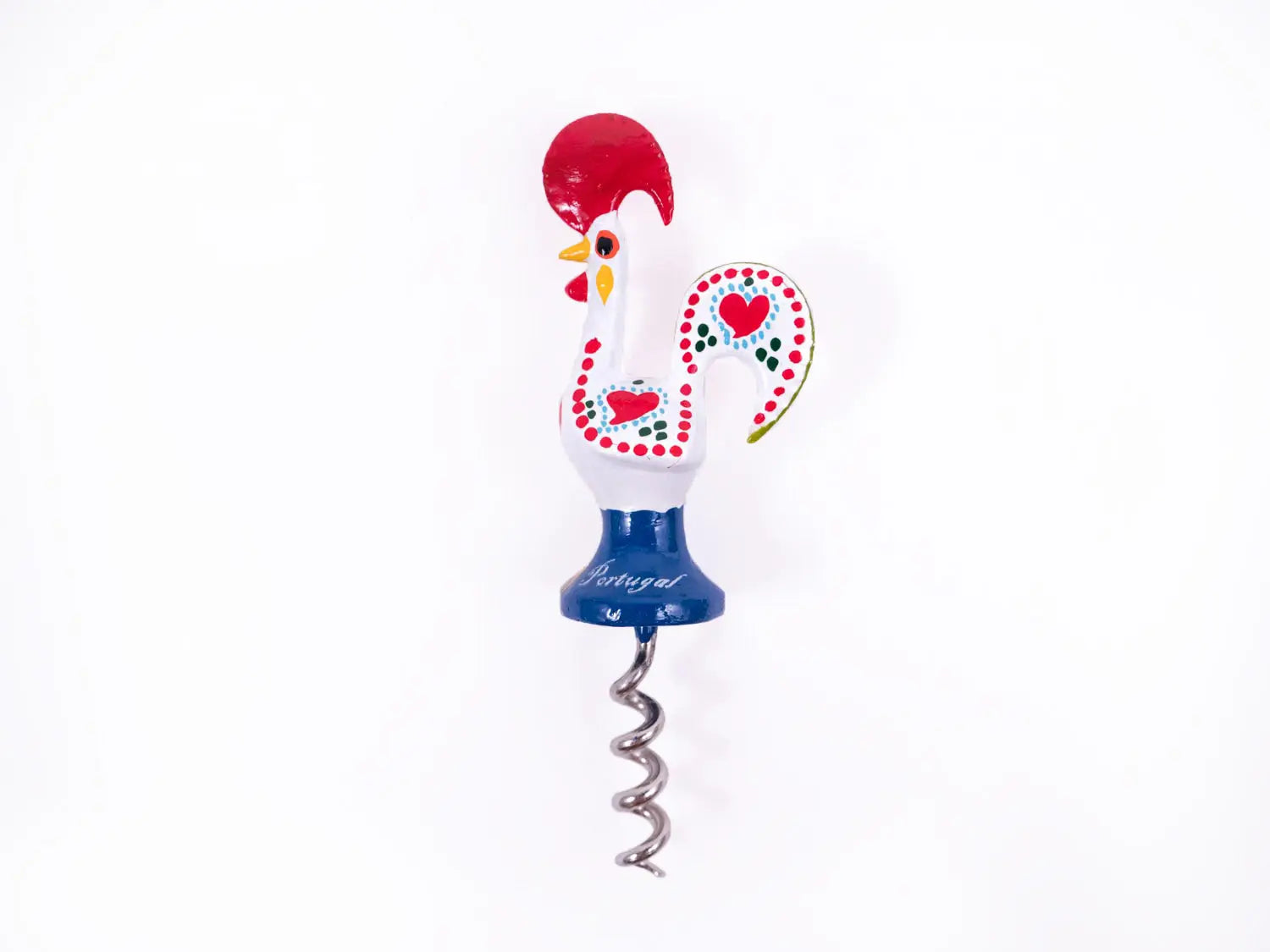 Galo de Barcelos  Cork Screw 13cm White-Rooster Camisa