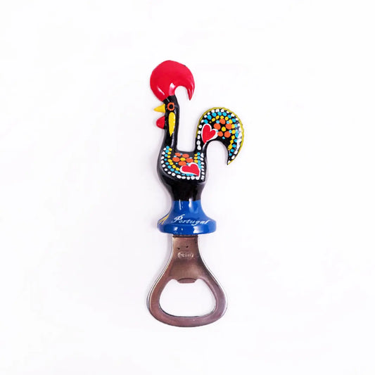 Galo de Barcelos  Bottle Opener Magnet 11cm Black-Rooster Camisa