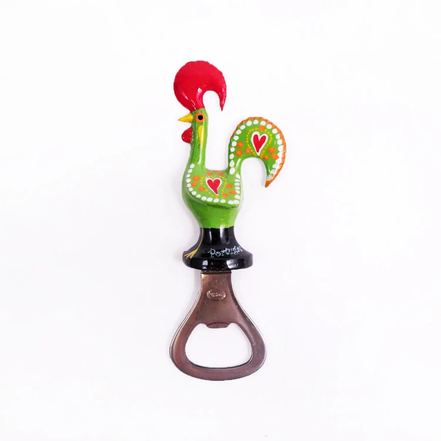 Galo de Barcelos Bottle Opener Magnet 11cm Green-Rooster Camisa
