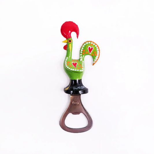 Galo de Barcelos Bottle Opener Magnet 11cm Green-Rooster Camisa