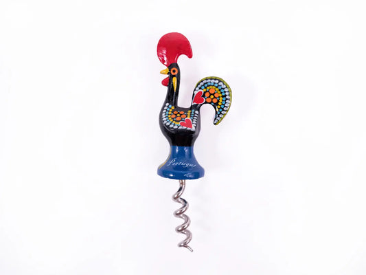 Galo de Barcelos Cork Screw 13cm Black-Rooster Camisa 