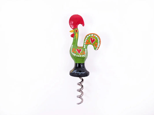 Galo de Barcelos Cork Screw 13cm Green-Rooster Camisa 