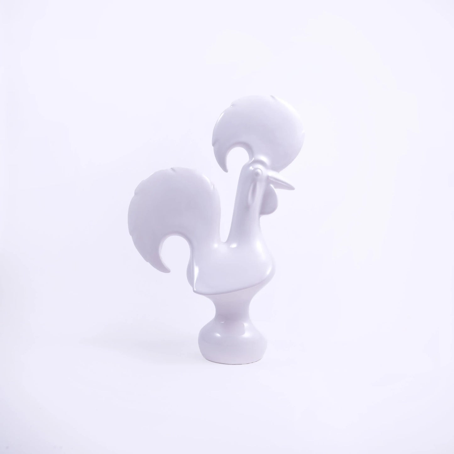 Glazed Galo de Barcelos (Branco)-Rooster Camisa