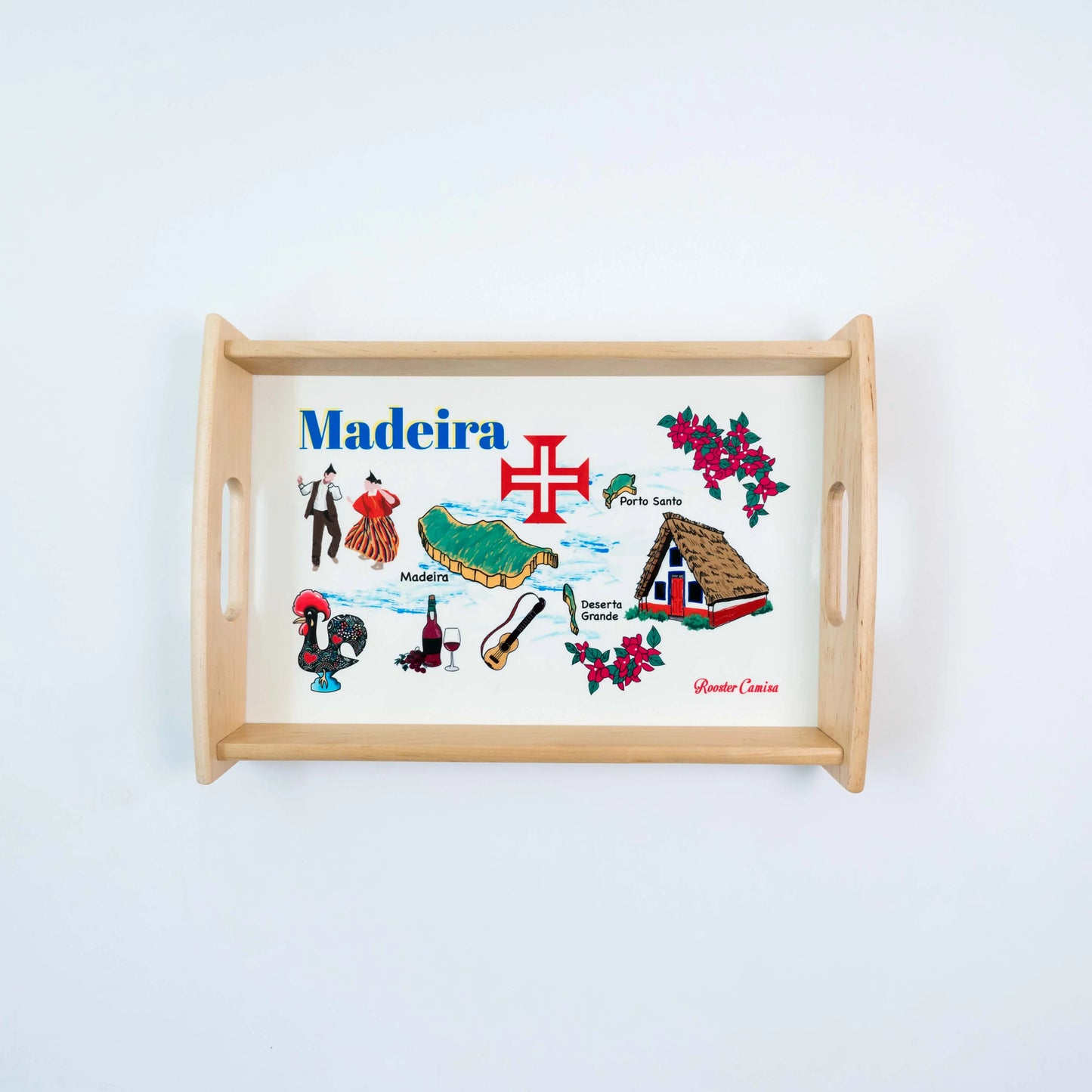 Madeira Serving Tray Rooster Camisa