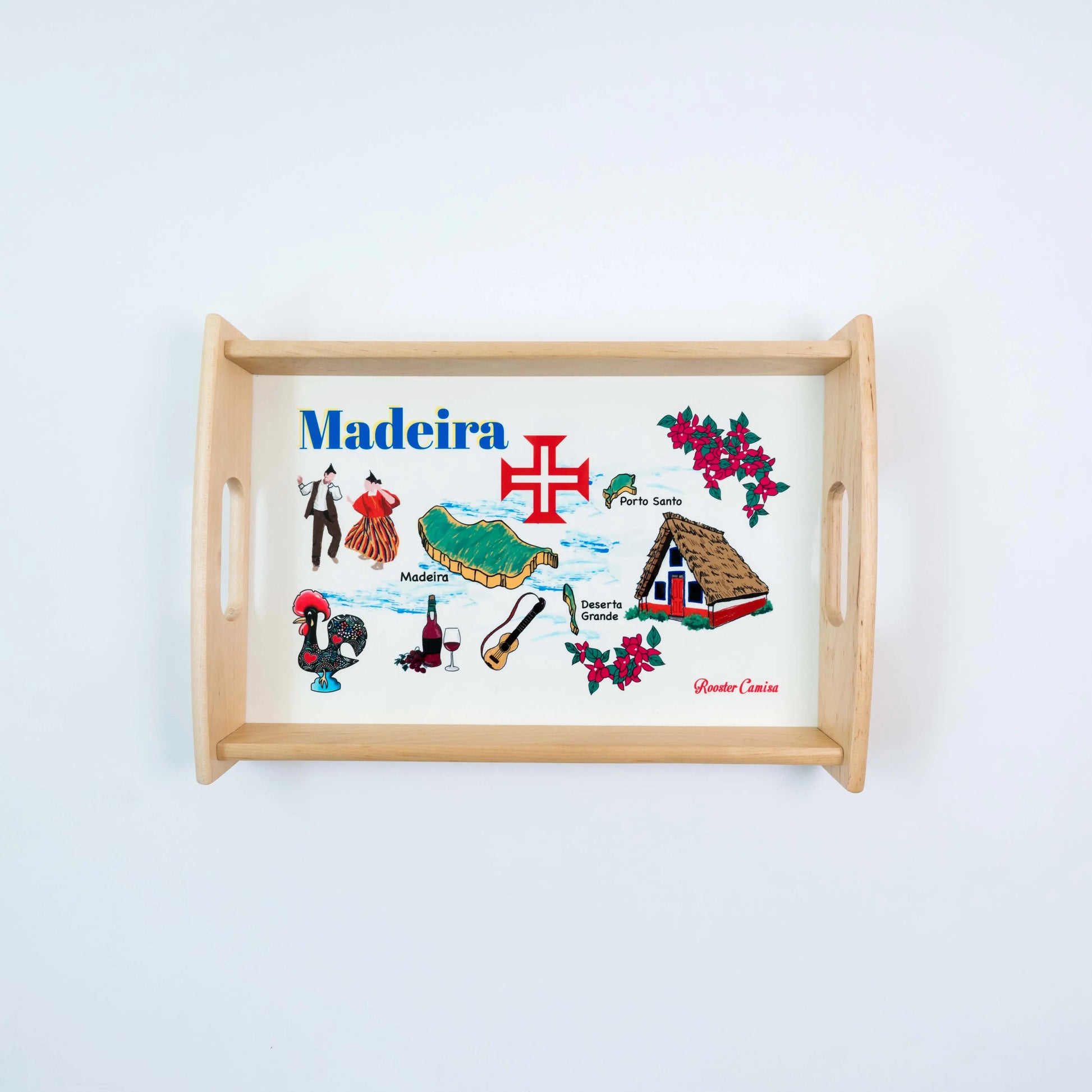 Madeira Serving Tray Rooster Camisa