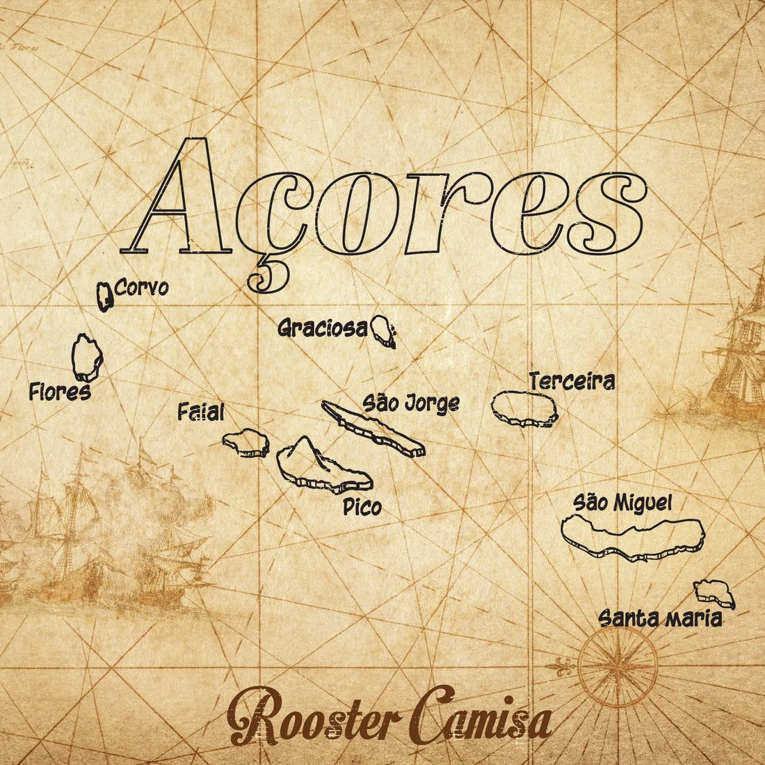Discovery of the Aores islands. Rooster Camisa