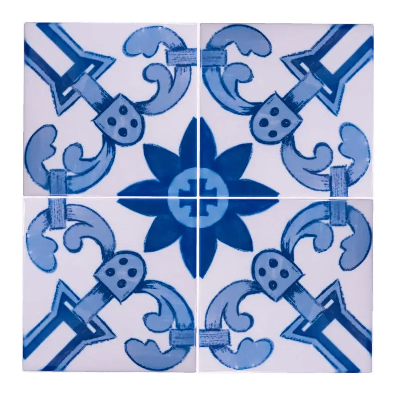 Portuguese Inspired Azulejos Warrior Ceramic Tile-Rooster Camisa