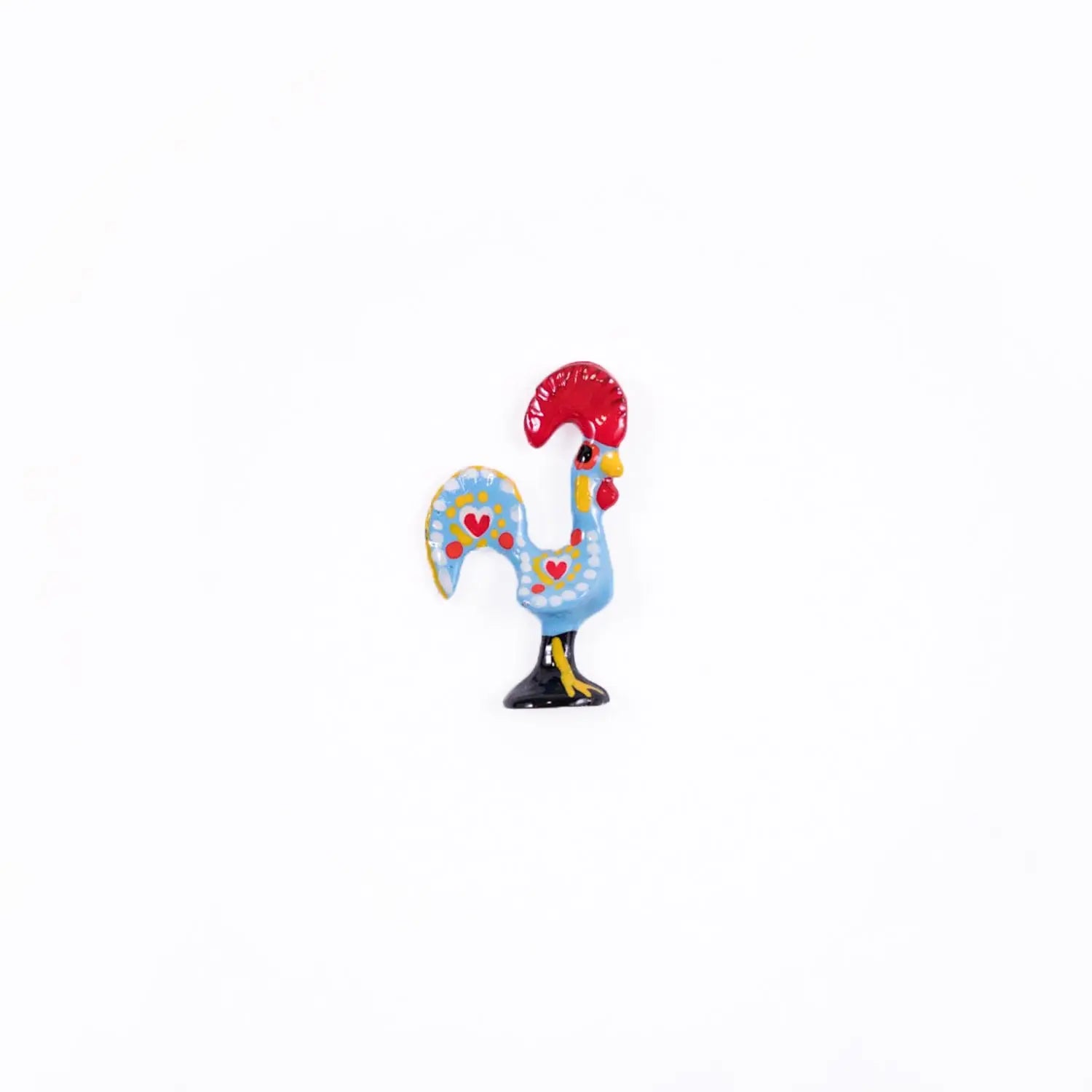 Portuguese Inspired Barcelos Rooster Lapel Pin in Blue-Rooster Camisa
