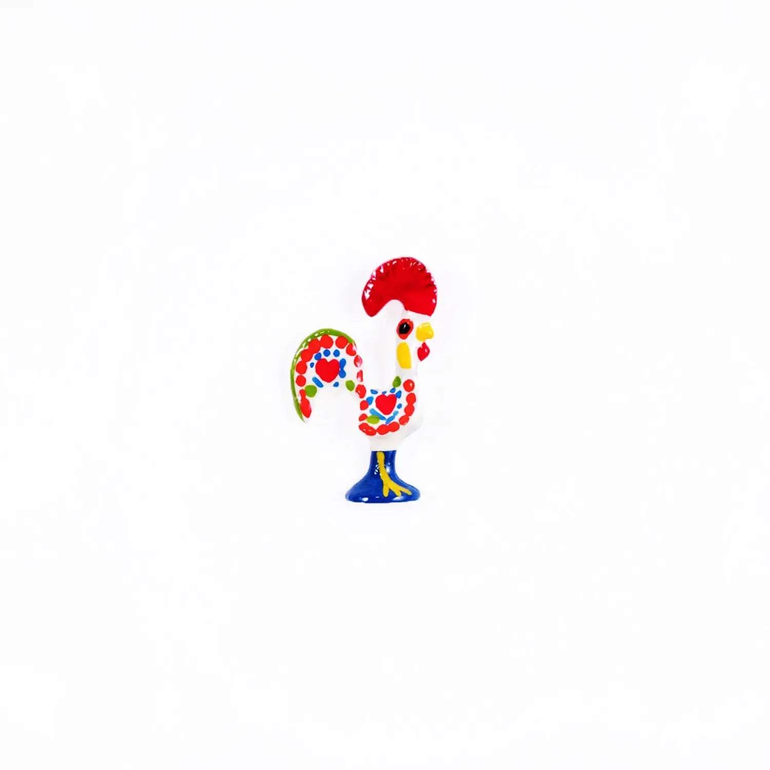 Portuguese Inspired Barcelos Rooster Lapel Pin in White-Rooster Camisa