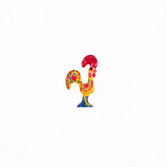 Portuguese Inspired Barcelos Rooster Lapel Pin in Yellow-Rooster Camisa 