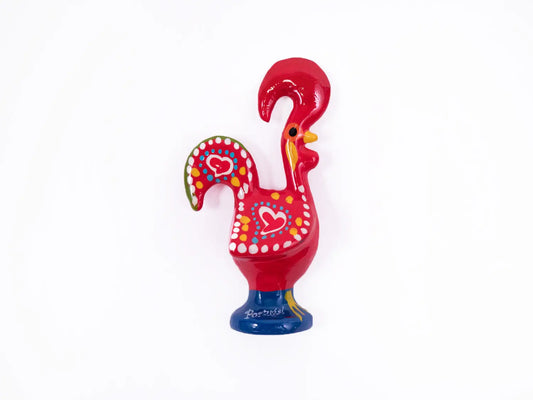 Portuguese Inspired Barcelos Rooster Magnet in Red-Rooster Camisa 