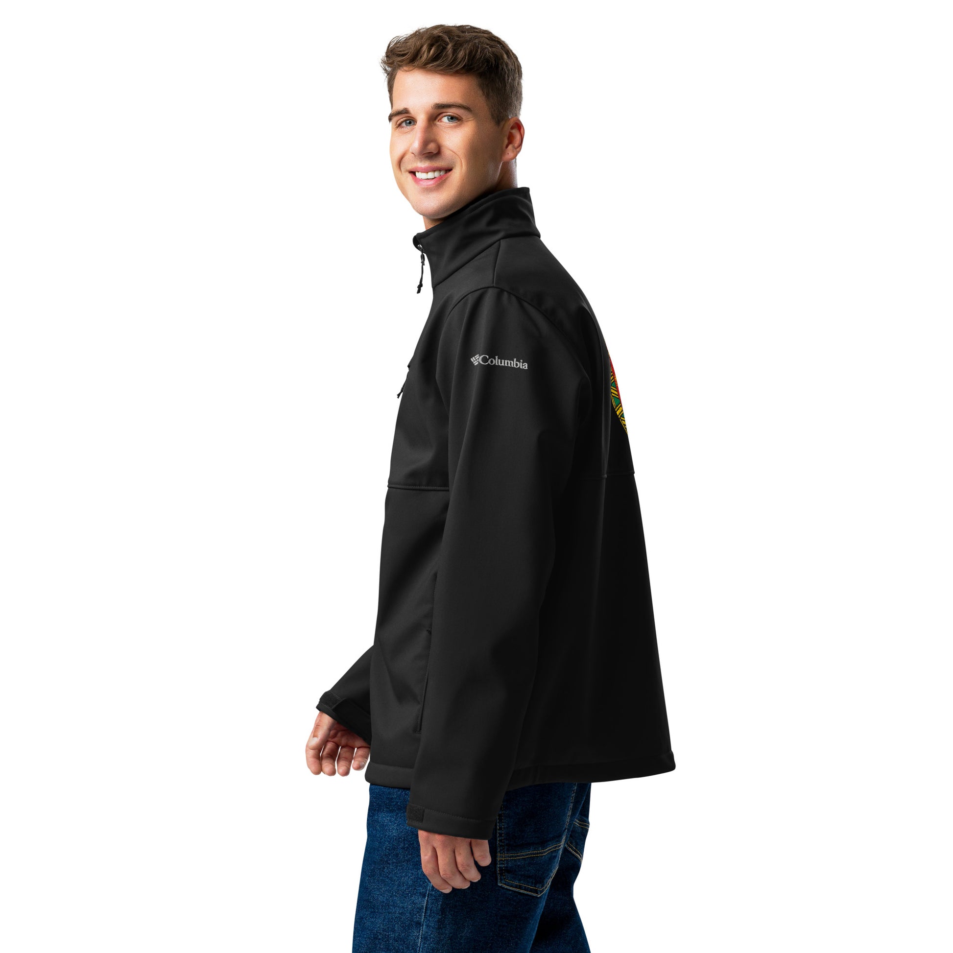 Rooster Camisa Açores Embroidery x Columbia soft shell jacket  Black