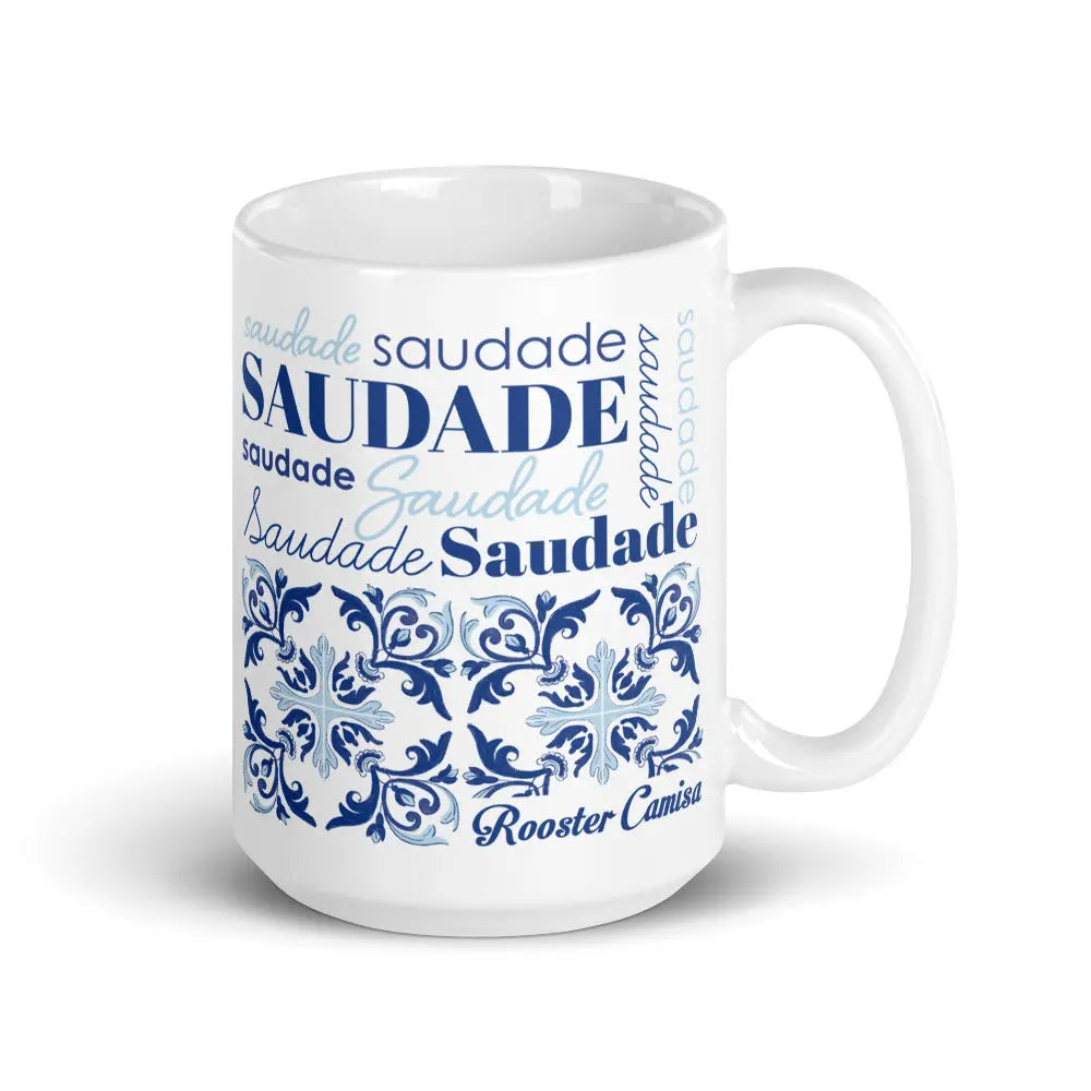 home Saudade Azulejos 15oz Ceramic Mug Rooster Camisa